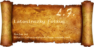 Latosinszky Folkus névjegykártya